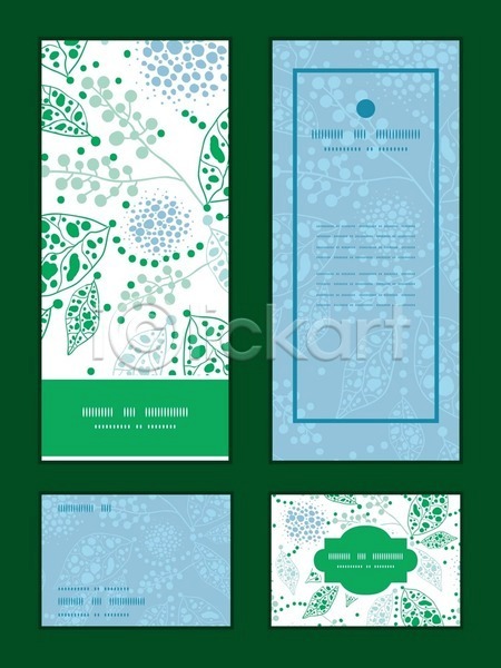 우아함 화려 사람없음 EPS 일러스트 해외이미지 꽃무늬 디자인 배너 세트 스타일 잎 초록색 파란색 패턴 프레임 해외202004
