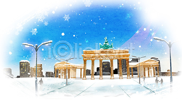 추위 사람없음 PSD 일러스트 가로등 거리 건축물 겨울 겨울배경 계절 길 눈(날씨) 눈내림 백그라운드 풍경(경치)