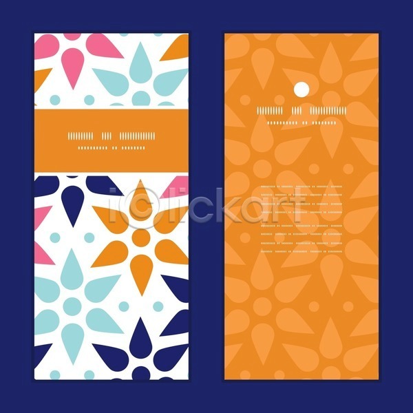 사람없음 EPS 일러스트 해외이미지 꽃무늬 디자인 배너 세트 주황색 패턴 프레임 해외202004