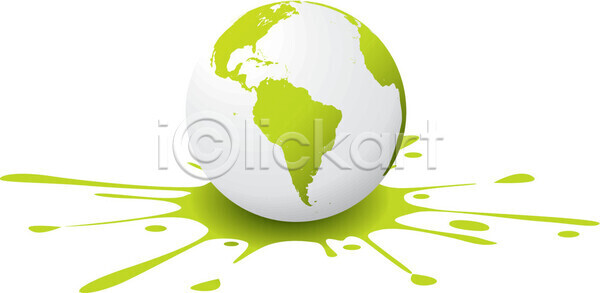 떨어짐 EPS 일러스트 해외이미지 남아메리카 브라질 아르헨티나 중앙아메리카 지구 지구본 초록색 페인트 해외202004 해외일러스트 행성 흰색