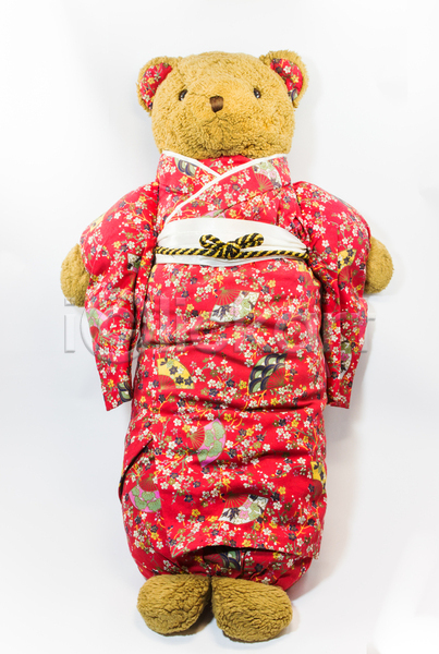 부드러움 사람없음 어린이 JPG 포토 해외이미지 갈색 고립 곰 곰인형 기모노 빨간색 상징 선물 인형 일본 장난감 해외202004 핸드메이드