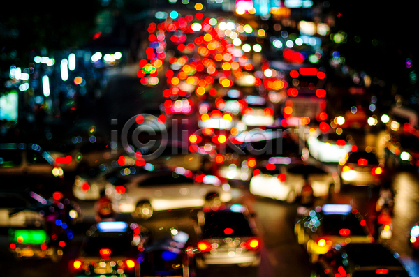 만족 사람없음 JPG 포토 해외이미지 검은색 도로 방콕 보케 빛 야간 어둠 조명 추상 태국 해외202004