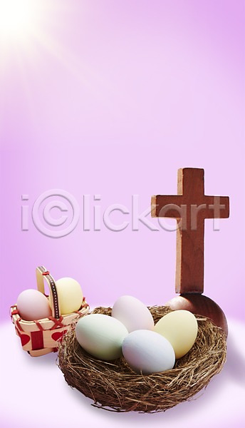 사람없음 PSD 편집이미지 계란 기독교 바구니 볏짚 부활절 십자가 여러개 음식 장식 종교