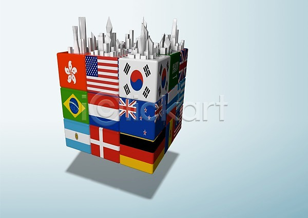 사람없음 3D PSD 편집이미지 건축물 국기 그림자 글로벌 글로벌비즈니스 비즈니스 빌딩 사각형 세계국기 큐브
