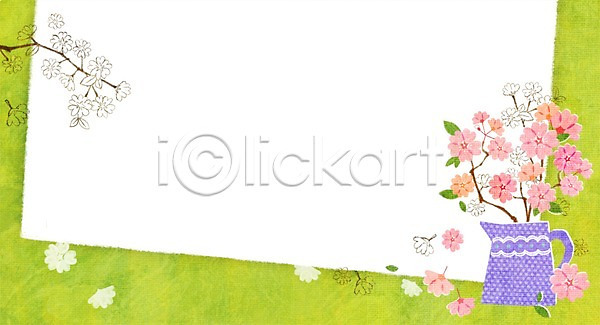사람없음 PSD 일러스트 계절 꽃 꽃병 나뭇가지 메모지 백그라운드 봄 봄배경 식물 안내 알림 자연 종이 풍경(경치) 프레임