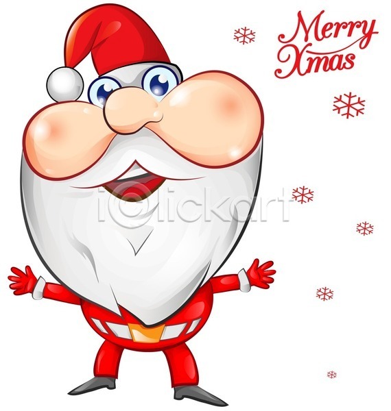유머 축하 남자 노년 노인남자한명만 한명 EPS 일러스트 해외이미지 겨울 눈송이 디자인 미소(표정) 백그라운드 빨간색 산타클로스 캐릭터 크리스마스 팔벌리기 할아버지 해외202004