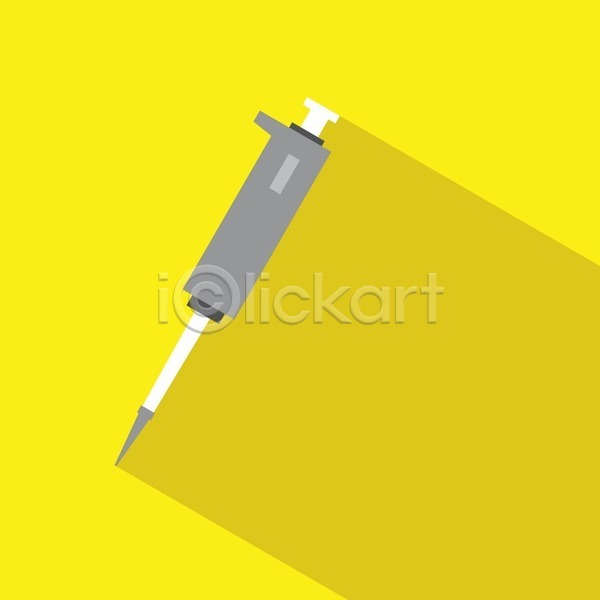 EPS 아이콘 일러스트 해외이미지 과학 교육 그림자 노란색 백그라운드 볼륨 약 플랫 피펫 해외202004 회색