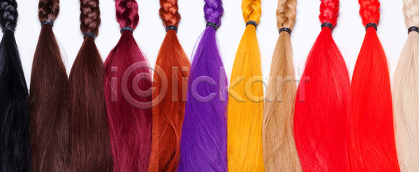 사람없음 JPG 포토 해외이미지 가발 갈색 검은색 미용사 보라색 빨간색 이발 인공 적갈색 컬러풀 합성 해외202004 해외포토 흰색