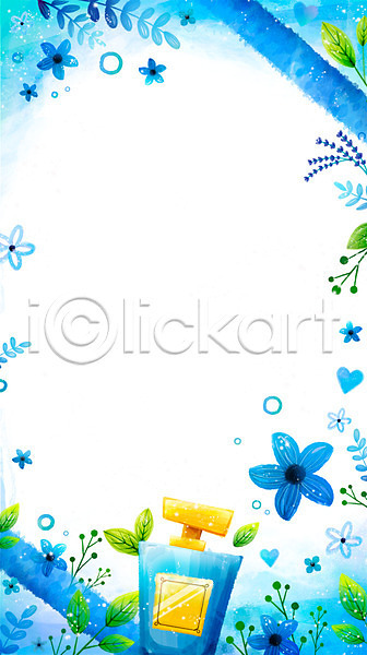 사람없음 PSD 일러스트 꽃 꽃백그라운드 나뭇잎 배너 백그라운드 병(담는) 뷰티 식물 알림 자연 컬러 파란색 프레임 하트 향수 화장품