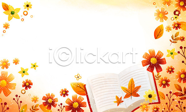 사람없음 PSD 일러스트 가을(계절) 가을배경 계절 꽃 꽃백그라운드 나뭇잎 낙엽 독서 배너 백그라운드 식물 알림 잎 자연 책 코스모스(꽃) 펼침 프레임