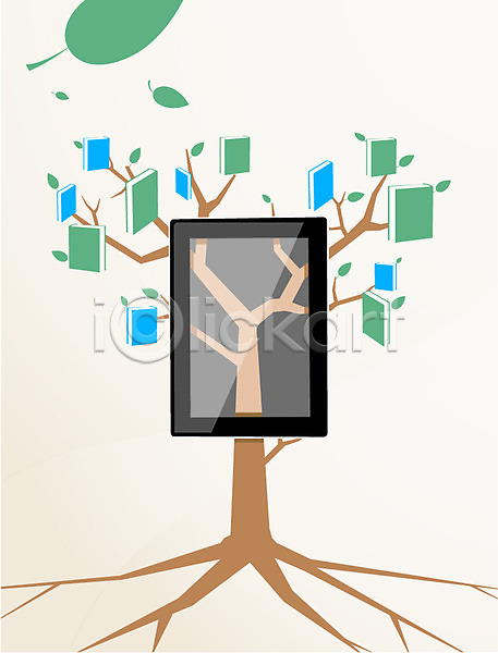 스마트 사람없음 AI(파일형식) 일러스트 e비즈니스 교육 나무 나뭇가지 나뭇잎 비즈니스 비즈니스라이프 뿌리 스마트기기 식물 전자책 정보기술 정보화 정보화시대 책 태블릿