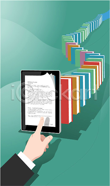 스마트 신체부위 한명 AI(파일형식) 일러스트 e비즈니스 교육 비즈니스 비즈니스라이프 손 스마트기기 전자책 정보기술 정보화 정보화시대 책 태블릿