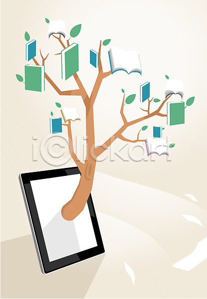 스마트 사람없음 AI(파일형식) 일러스트 e비즈니스 교육 나무 나뭇가지 나뭇잎 비즈니스 비즈니스라이프 스마트기기 식물 전자책 정보기술 정보화 정보화시대 책 태블릿