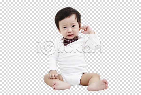 남자 남자만 남자아기만 남자아기한명만 남자한명만 동양인 사람 아기 아기만 한국인 한명 PNG 앞모습 편집이미지 앉기 어린이라이프 전신 찡그림 편집 편집소스