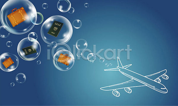 사람없음 AI(파일형식) 일러스트 가방 교통수단 그래픽 디지털 디지털백그라운드 모양 무늬 물방울 물방울무늬 물방울백그라운드 물백그라운드 백그라운드 비행기 여권 여행
