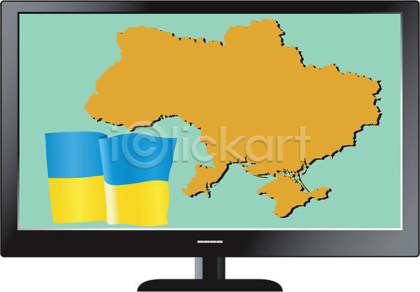 EPS 아이콘 일러스트 해외이미지 깃발 백그라운드 세트 스크린 우크라이나 인터넷 전국 지도 추상 컴퓨터 텔레비전 프레임 해외202004