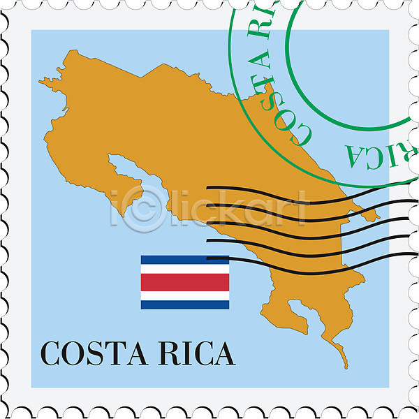 EPS 일러스트 해외이미지 깃발 디자인 미술 배너 사무실 우표 인터넷 종이 지도 추상 코스타리카 편지 해외202004