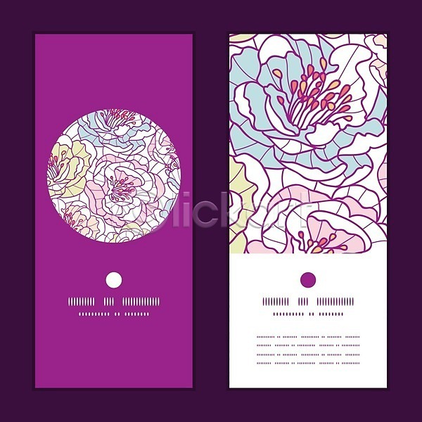 사람없음 EPS 일러스트 해외이미지 꽃 꽃무늬 디자인 배너 보라색 세트 패턴 프레임 해외202004