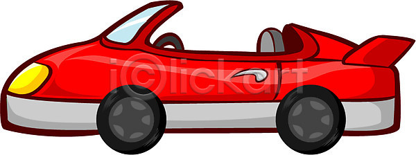 사람없음 EPS 아이콘 교통수단 빨간색 스포츠카 승용차 오픈카 운송업 육상교통 자동차 차(자동차) 컬러 한대