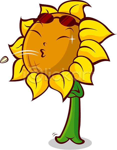 사람없음 EPS 아이콘 꽃 꽃캐릭터 선글라스 식물 여름꽃 자연 캐릭터 해바라기 해바라기씨
