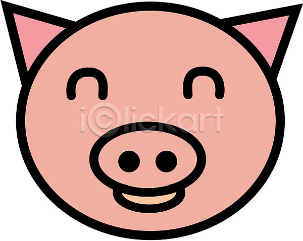사람없음 EPS 아이콘 가축 동물 돼지 육지동물 척추동물 클립아트 포유류 한마리