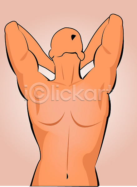 남자 남자만 남자한명만 사람 신체부위 한명 EPS 일러스트 가슴 근육 누드 신체 클립아트