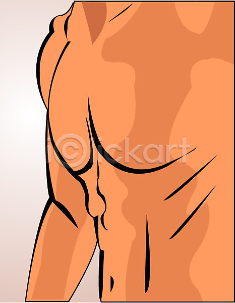 남자 남자만 남자한명만 사람 신체부위 한명 EPS 일러스트 가슴 근육 누드 신체 클립아트