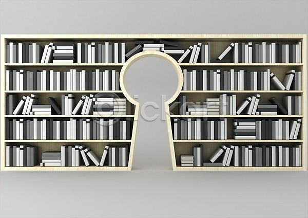 사람없음 3D PSD 편집이미지 흑백 3D소스 교육 구멍 그래픽 도서관 모양 백그라운드 열쇠구멍 인테리어 책 책장 컴퓨터그래픽 편집소스