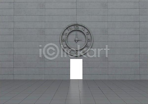 사람없음 3D PSD 편집이미지 3D소스 그래픽 돌조각 문 바닥 백그라운드 벽 벽돌 빛 숫자 시계 컴퓨터그래픽 편집소스