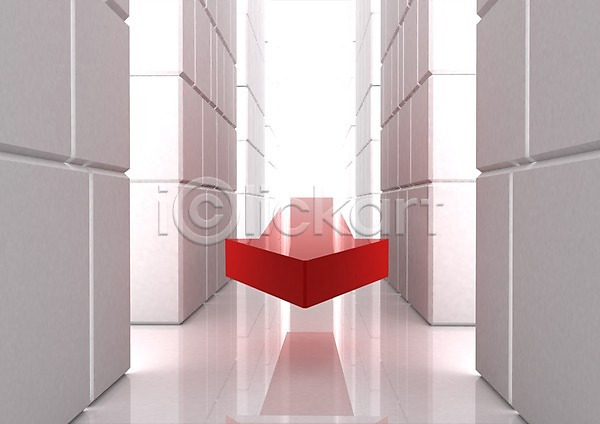 사람없음 3D PSD 편집이미지 3D소스 그래픽 길 반사 방향 백그라운드 복도 블록 빛 빨간색 상자 컬러 컴퓨터그래픽 큐브 편집소스 화살표