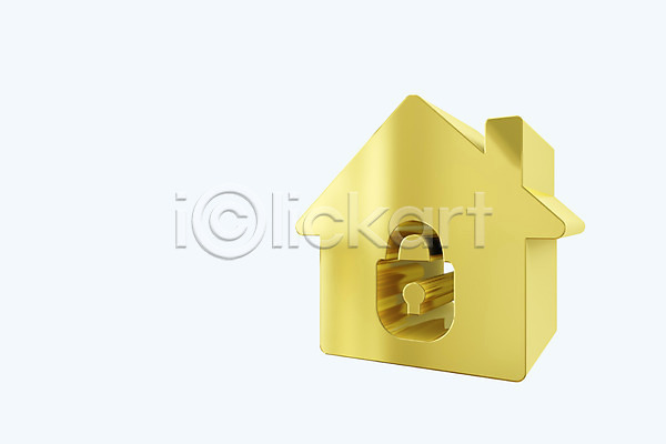 사람없음 3D PSD 편집이미지 3D소스 그래픽 금색 모양 미니어처 백그라운드 보안장치 부동산 자물쇠 잠금 집모양 컬러 컴퓨터그래픽 편집소스 황금