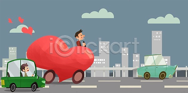 남자 남자만 두명 사람 PSD 일러스트 건물 건축물 교통안전 구름(자연) 규칙 도로 상반신 생활안전 안전 안전수칙 안전운전 앉기 예방 예절 운전 운전사 자동차 자동차예절 질서 차(자동차) 하트