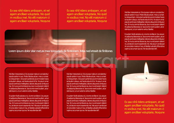 사람없음 AI(파일형식) 템플릿 3단접지 기독교 내지 리플렛 백그라운드 북디자인 북커버 불 빨간색 십자가 종교 초 촛불 출판디자인 컬러 팜플렛 편집 표지디자인
