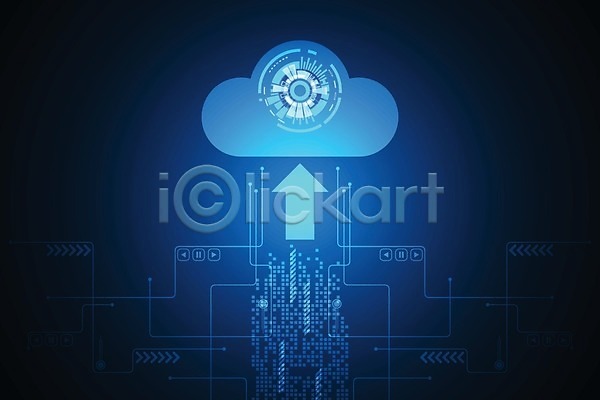 미래 사람없음 EPS 일러스트 해외이미지 구름모양 그래픽 디자인 디지털 업로드 추상 컨셉 파란색 해외202004 화살표