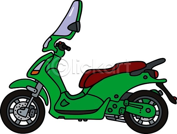 사람없음 EPS 일러스트 해외이미지 스쿠터 오토바이 초록색 해외202004