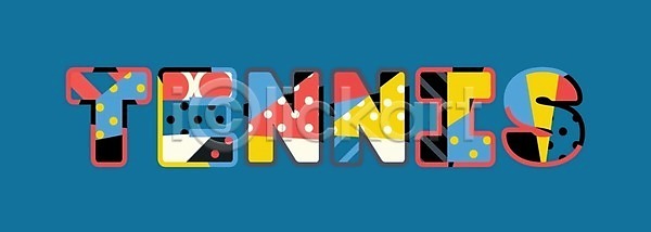 아이디어 EPS 일러스트 해외이미지 경기 공 단어 라켓 미술 스포츠 컨셉 타이포그라피 테니스 테마 해외202004 해외일러스트
