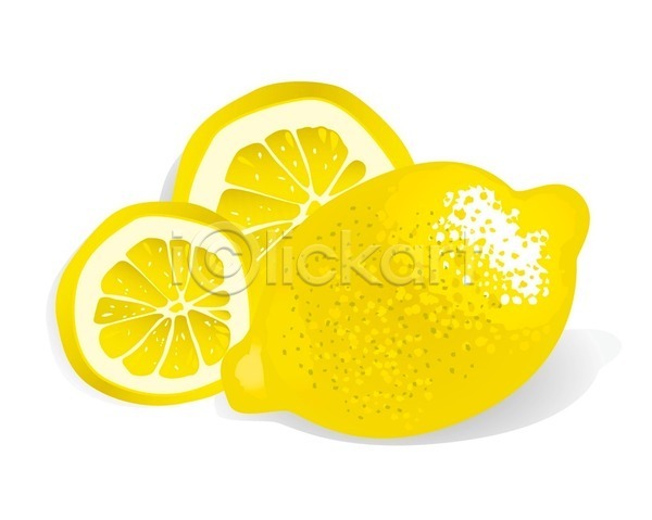사람없음 EPS 일러스트 해외이미지 노란색 단면 레몬 해외202004