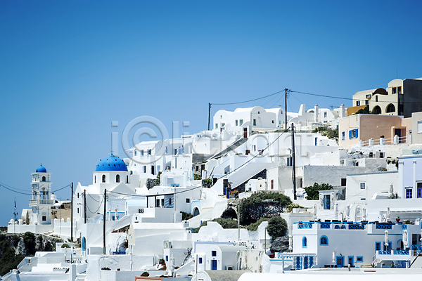 사람없음 JPG 포토 해외이미지 건물 그리스 도시 산토리니 여름(계절) 여행 유럽 파란색 풍경(경치) 해외202004 휴양지 흰색