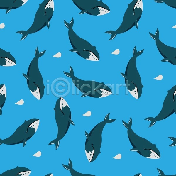 사람없음 EPS 일러스트 해외이미지 고래 파란색 패턴 패턴백그라운드 해외202004
