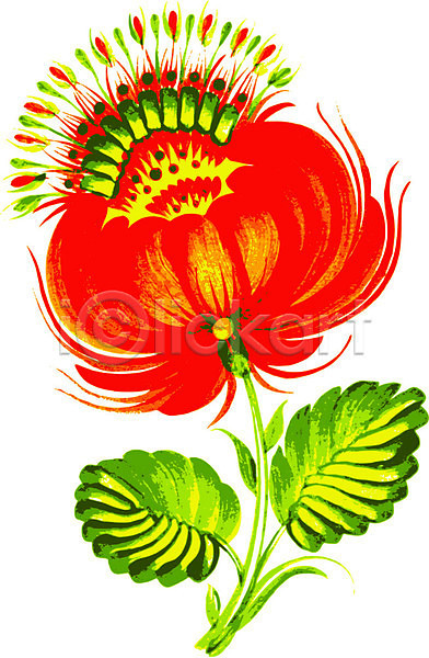 사람없음 EPS 일러스트 해외이미지 꽃 디자인 미술 백그라운드 빨간색 손그림 수채화(물감) 잎 해외202004