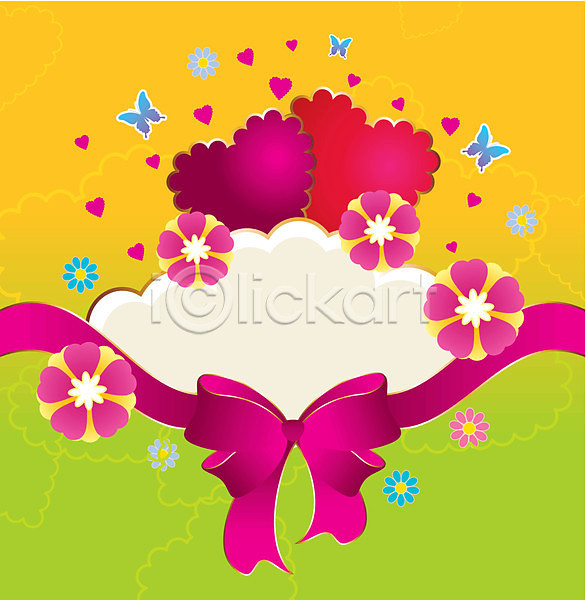 사랑 축하 사람없음 EPS 일러스트 해외이미지 결혼 그림 나비 내추럴 발렌타인데이 백그라운드 식물 인사 포스터 하트 해외202004