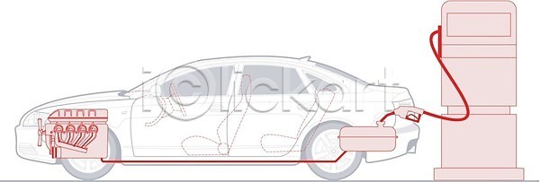 EPS 일러스트 해외이미지 고립 교통시설 모터 빨간색 서비스 스케치 엔진 역 연료 윤곽 자동 자동차 해외202004 해외일러스트 흰배경
