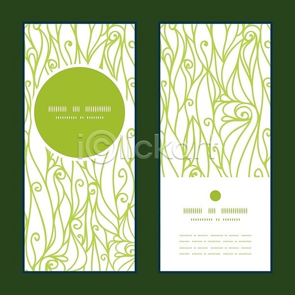 우아함 사람없음 EPS 일러스트 해외이미지 곡선 꽃무늬 디자인 배너 세트 초록색 패턴 프레임 해외202004