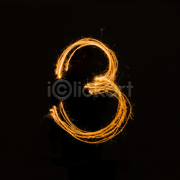 사람없음 JPG 포토 3 검은배경 백그라운드 불꽃(불) 빛 숫자