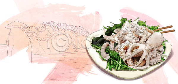 사람없음 PSD 일러스트 나무 낙지 돌(바위) 목포 바다 바위(돌) 백그라운드 세발낙지 식기 식물 요리 음식 전통음식 접시 젓가락 지역 채소 캘리배경 특산물 한국 한국전통 한식 해산물