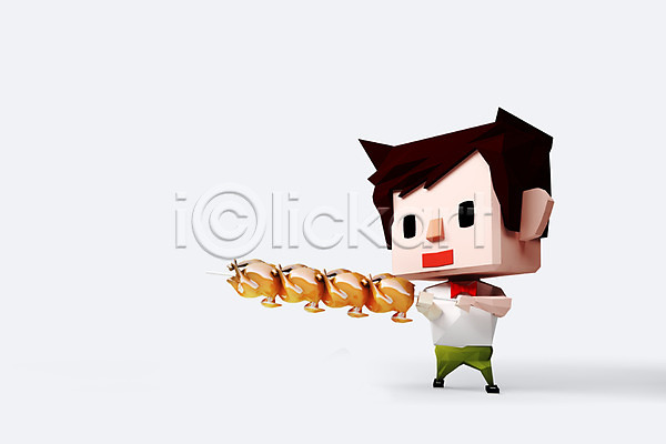 남자 사람 여자 한명 3D PSD 편집이미지 3D소스 3D캐릭터 알림 음식 음식점캐릭터 전신 직업 치킨 치킨집 캐릭터 편집소스 홍보캐릭터