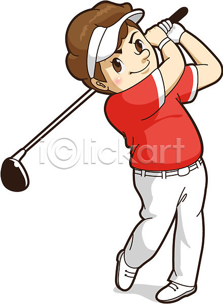 남자 남자만 남자한명만 사람 한명 AI(파일형식) 일러스트 골프 골프채 서기 스윙 썬캡 운동 전신 직업 직업캐릭터 캐릭터 홍보캐릭터