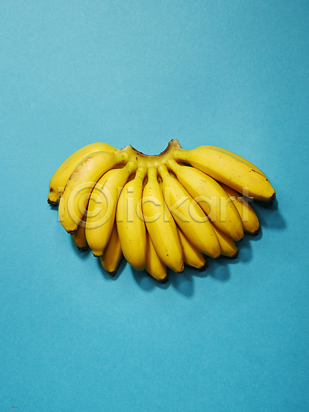 사람없음 JPG 근접촬영 포토 과일 노란색 바나나 백그라운드 스튜디오촬영 실내 음식 컬러 트로피컬아트 하늘색