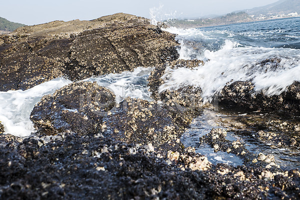 사람없음 JPG 포토 돌(바위) 바위(돌) 야외 용머리해안 제주도 주간 파도 풍경(경치) 한국