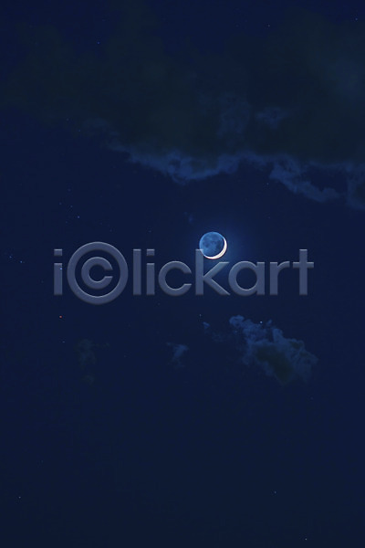 사람없음 JPG 포토 구름(자연) 달 밤하늘 별 야외 자연 초승달 풍경(경치) 하늘